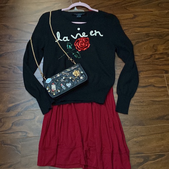 French Connection La vie en sequin detail sweater wool blend in size S - Picture 4 of 11